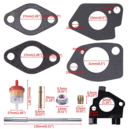 MRELC Upgrade Carburetor Air Filter Adapter Pipe Jet Stage 2 Kit for Predator 301cc 420cc 13hp 15hp GX340 GX390 389cc Mini Bike Parts(Red) - Image 5