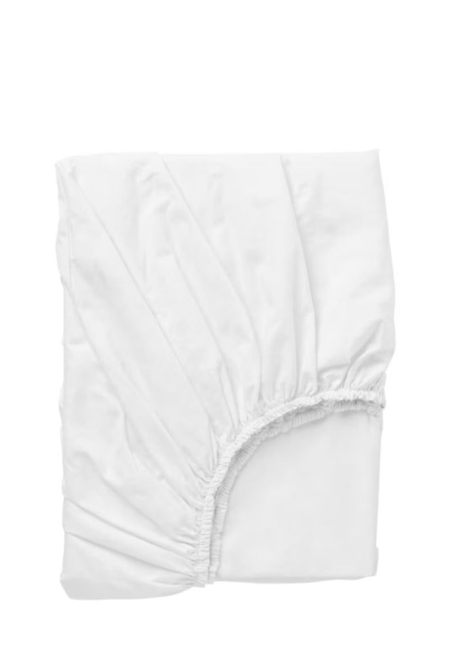 IKEA FRAKTA Ikea DVALA Fitted sheet, white, 180x200 cm - Image 1