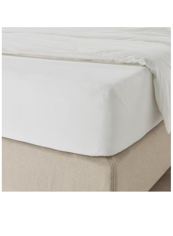 IKEA FRAKTA Ikea DVALA Fitted sheet, white, 180x200 cm - Image 3