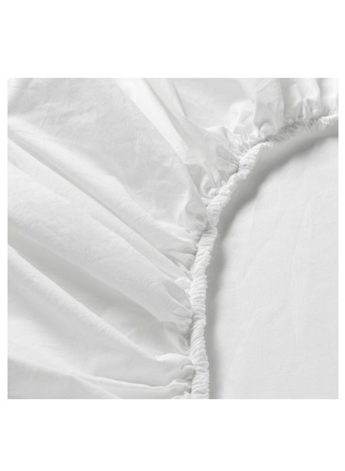 IKEA FRAKTA Ikea DVALA Fitted sheet, white, 180x200 cm - Image 5