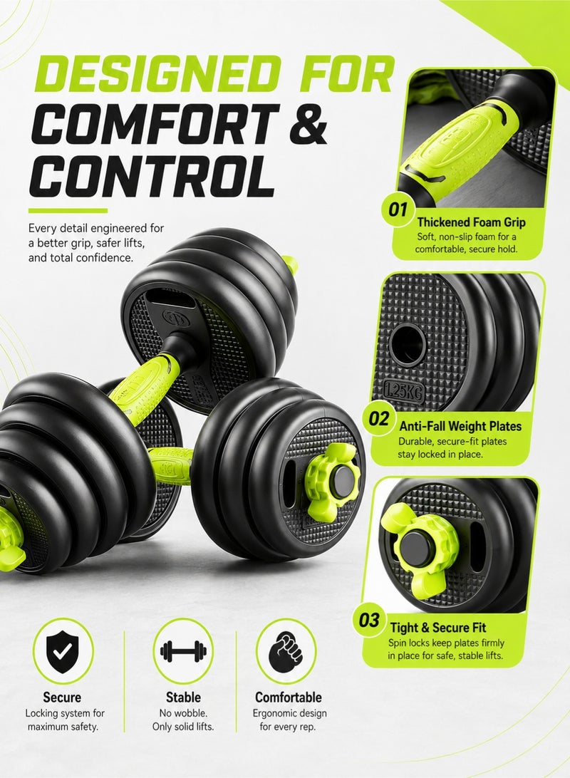 RUIYADA Dumbbells Barbell Set 40KG With Connecting Rod, 5 in1 Dumbbells Barbell Set with Kettlebells, Adjustable Dumbbells Set, Adjustable Lifting Training Set - Image 5