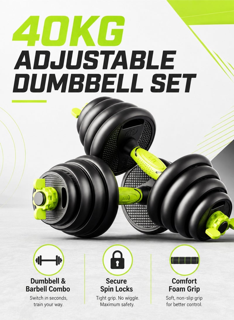 RUIYADA Dumbbells Barbell Set 40KG With Connecting Rod, 5 in1 Dumbbells Barbell Set with Kettlebells, Adjustable Dumbbells Set, Adjustable Lifting Training Set - Image 4