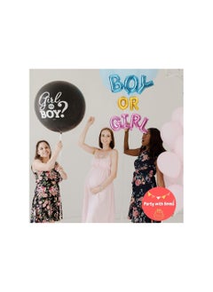 Party with Emma Boy or Girl Gender Reveal Party Decorations Backdrop Capital Letter Boy or Girl Foil Balloons for Baby Shower Decorations Gender Reveal Party Supplies Baby Shower (Capital Letters)  - Image 4