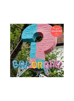 Party with Emma Boy or Girl Gender Reveal Party Decorations Backdrop Capital Letter Boy or Girl Foil Balloons for Baby Shower Decorations Gender Reveal Party Supplies Baby Shower (Capital Letters)  - Image 3
