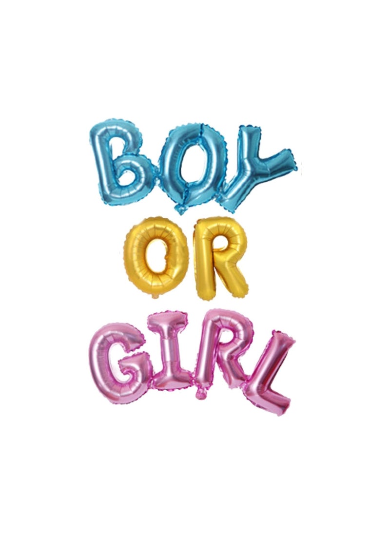 Party with Emma Boy or Girl Gender Reveal Party Decorations Backdrop Capital Letter Boy or Girl Foil Balloons for Baby Shower Decorations Gender Reveal Party Supplies Baby Shower (Capital Letters)  - Image 1