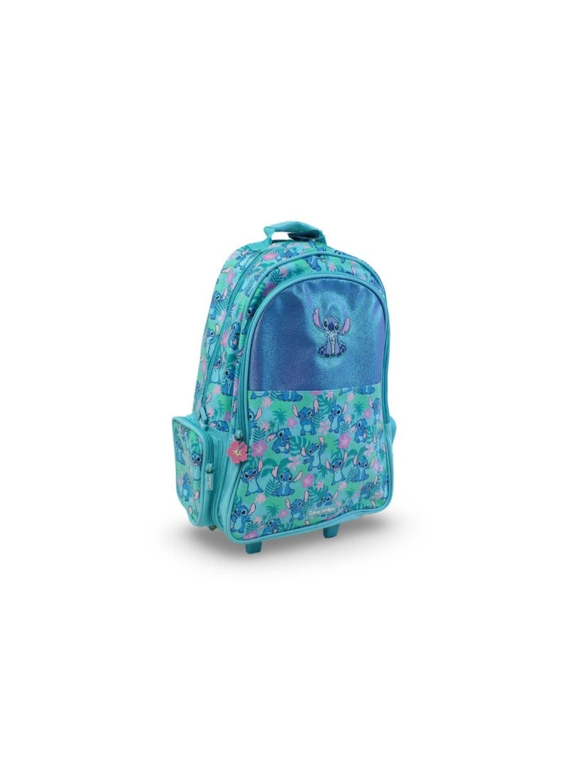سميجل حقيبة بعجلات من Smiggle بتصميم Stitch، مقاس 18 بوصة – لون أزرق مائي - Image 1