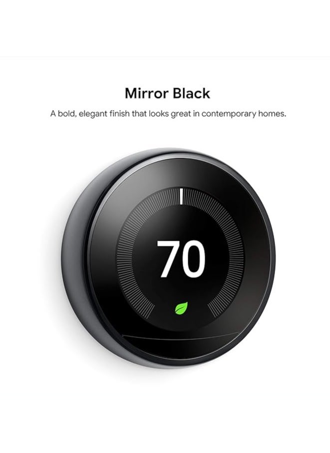 Nest - Nest 3rd Generation learning programmable Thermostat Carbon Black T3016US - Image 1