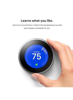Nest Nest 3rd Generation learning programmable Thermostat Carbon Black T3016US  - Image 3