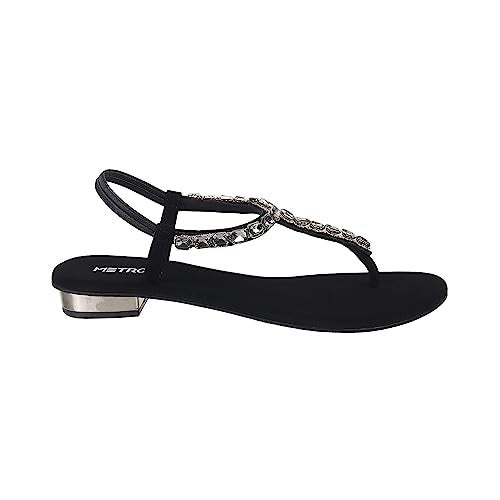Metro Women Black Flat Fashion Sandal UK/7 EU/40 (35-323) - Image 3