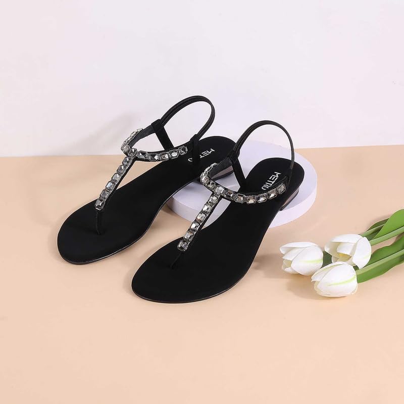 Metro Women Black Flat Fashion Sandal UK/7 EU/40 (35-323) - Image 2