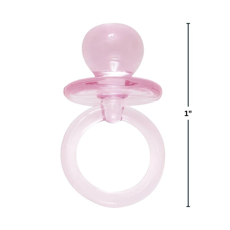 Unique Small Pink Acrylic Crystal Pacifier Favors - 18 Pieces, 1 inch - Adorable Party Decorations for Baby Showers and Gender Reveals - Image 2
