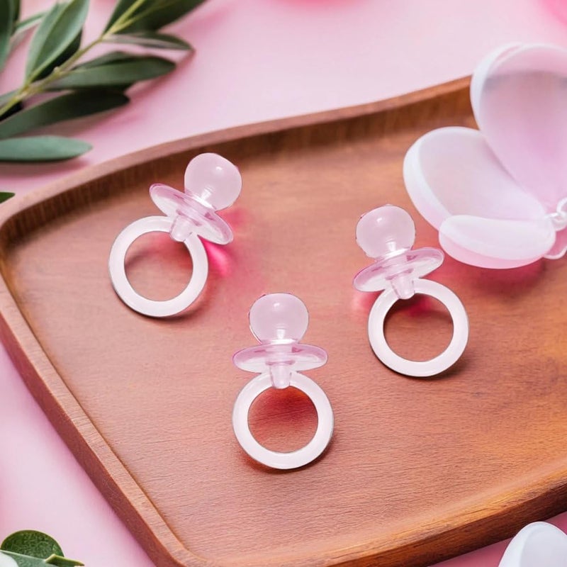 Unique Small Pink Acrylic Crystal Pacifier Favors - 18 Pieces, 1 inch - Adorable Party Decorations for Baby Showers and Gender Reveals - Image 3