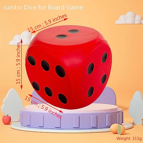 funnysquee 59 Inches Jumbo Foam Dice A FunFilled Educational Giant Toy for Game Nights and Learning SessionsLucky Red - Image 5