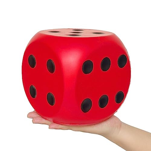 funnysquee 59 Inches Jumbo Foam Dice A FunFilled Educational Giant Toy for Game Nights and Learning SessionsLucky Red - Image 1