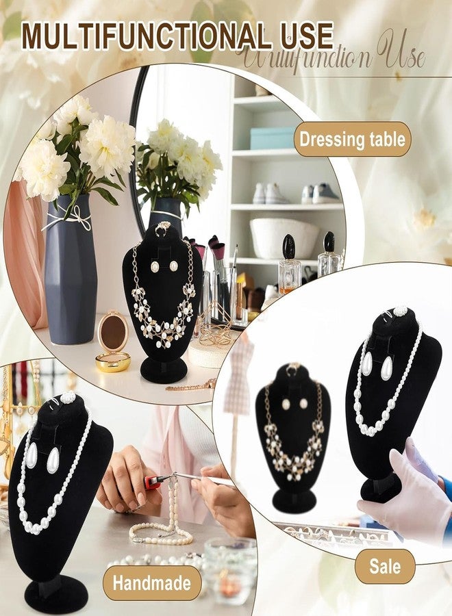 Marsui 6 Pcs Black Velvet Necklace Display Stand Bust Jewelry Mannequin Display for Vendors Selling Store Show Trade - Image 4