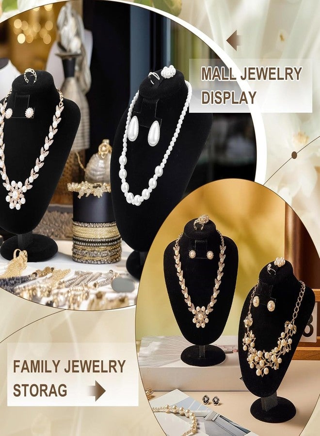 Marsui 6 Pcs Black Velvet Necklace Display Stand Bust Jewelry Mannequin Display for Vendors Selling Store Show Trade - Image 5