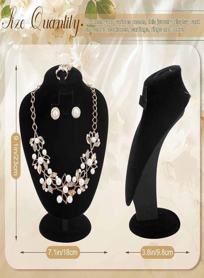 Marsui 6 Pcs Black Velvet Necklace Display Stand Bust Jewelry Mannequin Display for Vendors Selling Store Show Trade - Image 2
