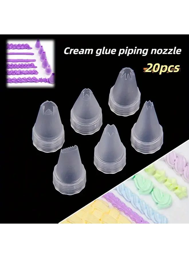 20 Plastic Piping Nozzles for Cream Glue DIY Crafting Tools Randommixed Phone Case Jewelry - Image 1