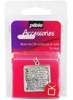 Pebeo Pebeo 25 x 25 mm Metal Square Pendant, Silver  - Image 1