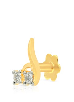 Malabar Gold and Diamonds دبوس أنف مرصع بماس أصفر نقي 18 قيراطًا 750 درجة MNGNNP0285YVVSVS-G للنساء  - Image 1