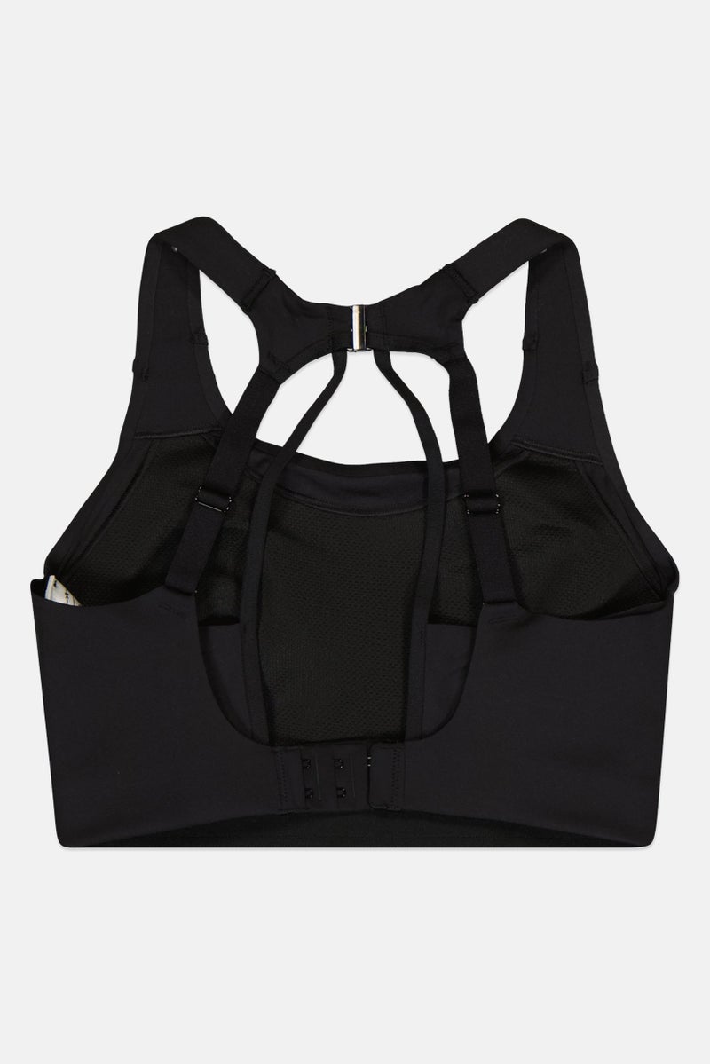 Adidas حمالة صدر رياضية للنساء بشعار العلامة التجارية، سوداء - Image 2