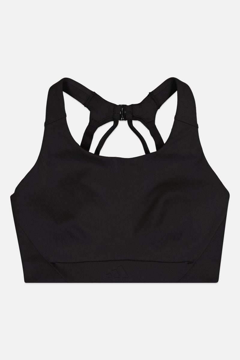 Adidas حمالة صدر رياضية للنساء بشعار العلامة التجارية، سوداء - Image 3