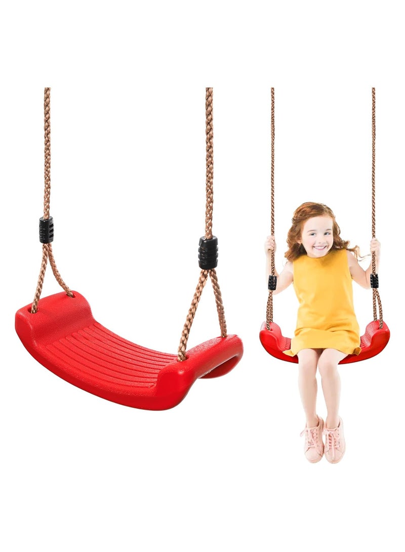 Tree Swing Seat, Outdoor Kids Swing Seat, 220 lbs Hanging Plastic Tree Seat with Adjustable 5.8 ft Rope, Sturdy Non Slip Swingset, Easy to Install - Image 1