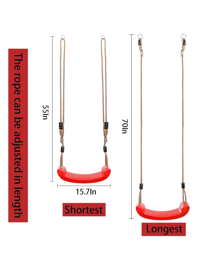 Tree Swing Seat, Outdoor Kids Swing Seat, 220 lbs Hanging Plastic Tree Seat with Adjustable 5.8 ft Rope, Sturdy Non Slip Swingset, Easy to Install - Image 2