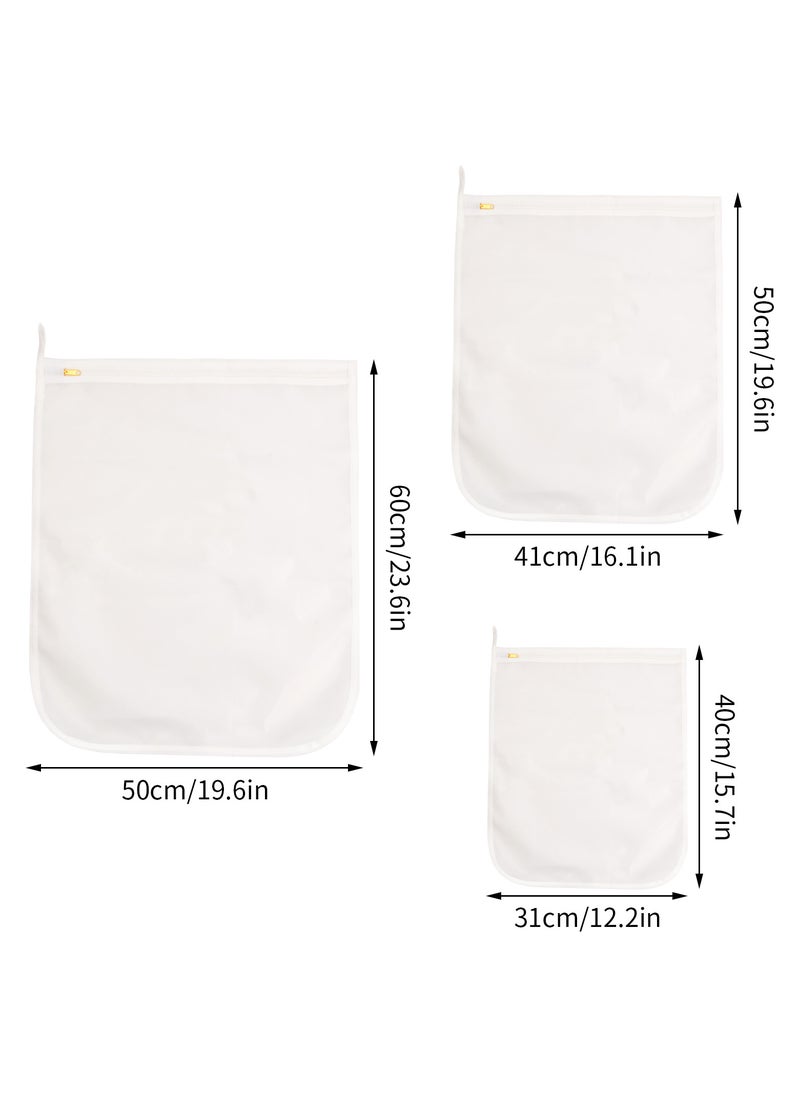 3-Piece Mesh Laundry Bag Set, Polyester Washing Bags for Delicates, Clothes Organizer for Adults and Children – Large, Medium, Small Sizes
