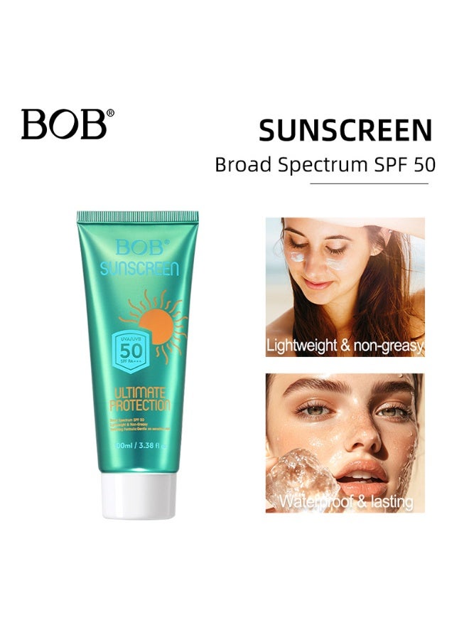 BOB Clear & Protective Sunscreen SPF50 PA+++ | Refreshing, Non-Greasy, Hydrating, Suitable for Face and Body - Image 1