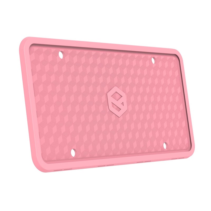 Rightcar Solutions Silicone License Plate Frame Rust Proof, Rattle Proof, Weather Proof Universal License Plate Holder for Front Or Rear, Street Legal, No Obstruction - Pink - Image 1