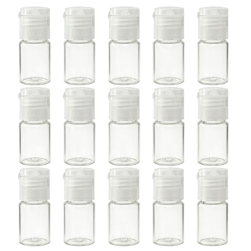 SYBL 24PCS 5ml/0.17oz(Non Squeezable) Empty Refillable Clear PET Plastic Flip Cap Dispenser Bottles Cosmetic Container Jar Pot Vial Sample Storage For Lotion Emulsion essential oil Facial Essence Perfume - Image 1
