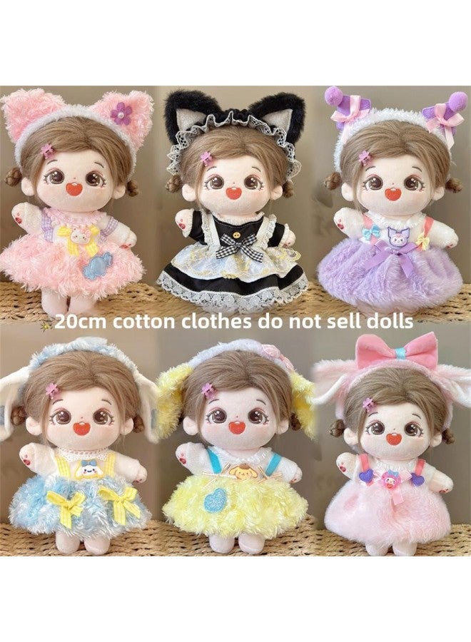 # 20cm Cotton Doll Clothes For Fat Body Can Be Worn Preppy Style Suit Plush Doll Dress Up Cute Baby Clothes Skirt-Color:20cm Cotton Clothes + Headwear (excluding Baby)-Specifications:KEG-38 - Image 2