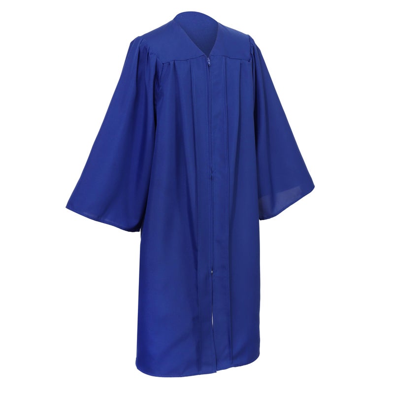 D DODOU Unisex Adult Matte Graduation Cap and Gown Set with Honor Cord Gold Stoles for College School Bachelor Graduates (Royal Blue, 45) - Image 2