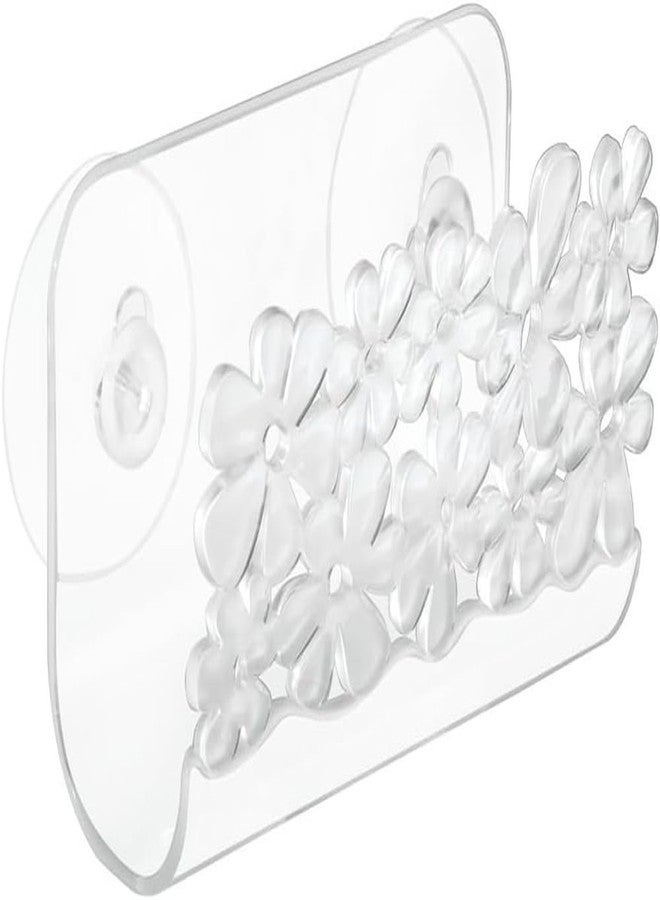InterDesign Blumz Kitchen Sink Suction Holder for Sponges, Scrubbers, Soap - Clear - Image 1