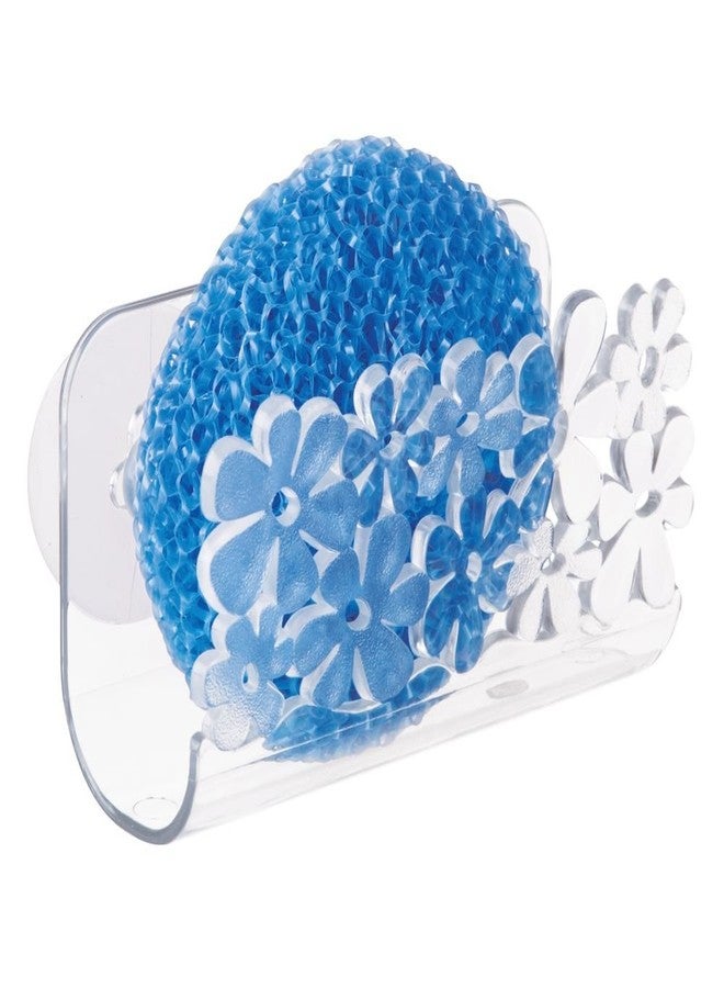 InterDesign Blumz Kitchen Sink Suction Holder for Sponges, Scrubbers, Soap - Clear - Image 2