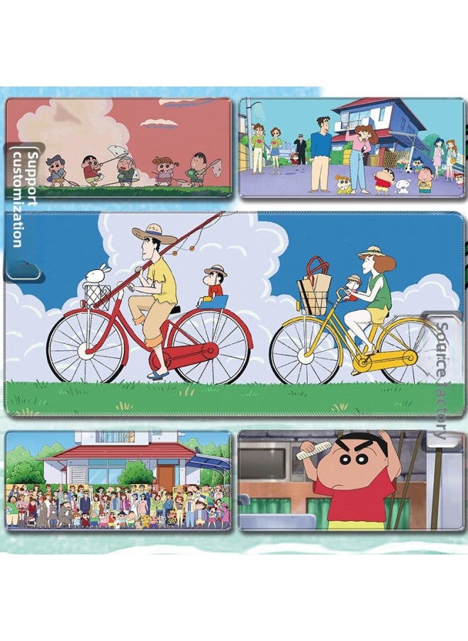 Generic - Crayon Small Mouse Pad Oversized Wrist Pad Cute Cartoon Anime Keyboard Pad Lock Edge Thickened Table Pad Custom Factory-Color:800x300mm 4mm-Pattern:lbxx60 - Image 1