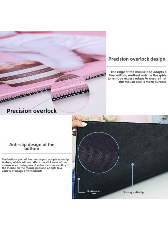Generic - Crayon Small Mouse Pad Oversized Wrist Pad Cute Cartoon Anime Keyboard Pad Lock Edge Thickened Table Pad Custom Factory-Color:800x300mm 4mm-Pattern:lbxx60 - Image 1
