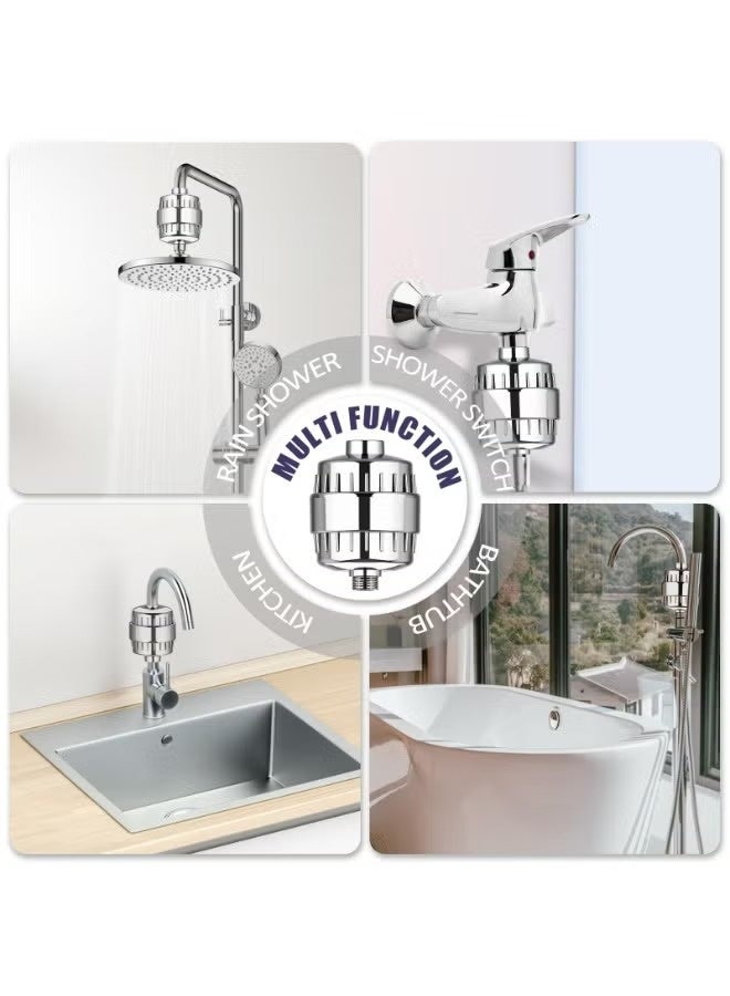 Shower Filter, 20 Stage Shower Head Filter for Hard Water with 2 Cartridges, High Output Shower Water Filter to Remove Chlorine, Fluoride and Other Impurities, Improves Skin Condition, Protects Hair - Image 3