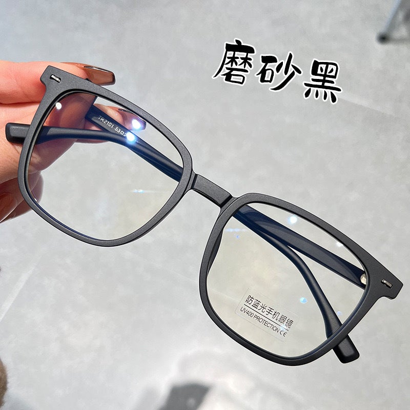 Black-Rimmed Glasses Men'S Ultra-Light Square-Frame Myopia Can Be Equipped With Universal Large Face Frosted Flat Glasses Frame Fashionable Women - Image 4