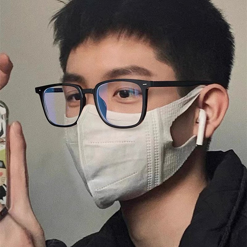 Black-Rimmed Glasses Men'S Ultra-Light Square-Frame Myopia Can Be Equipped With Universal Large Face Frosted Flat Glasses Frame Fashionable Women - Image 2