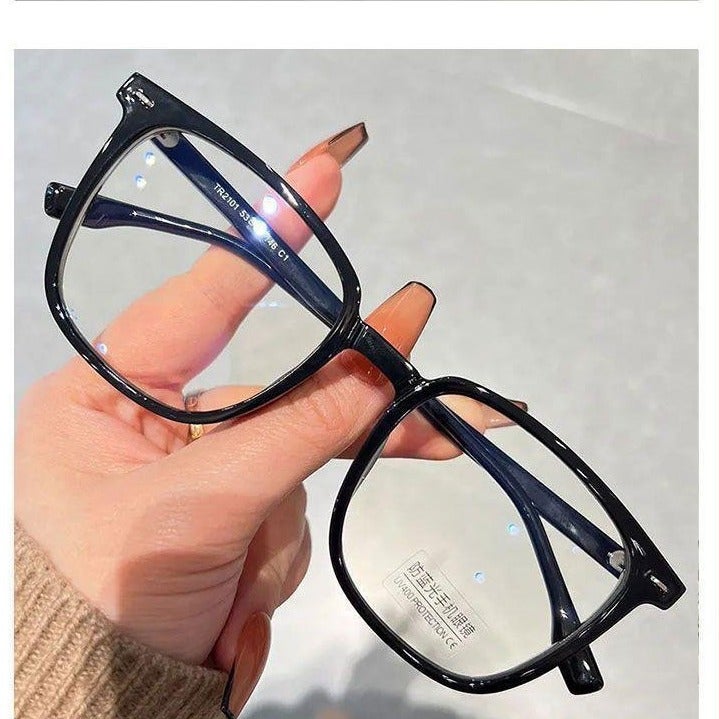 Black-Rimmed Glasses Men'S Ultra-Light Square-Frame Myopia Can Be Equipped With Universal Large Face Frosted Flat Glasses Frame Fashionable Women - Image 3