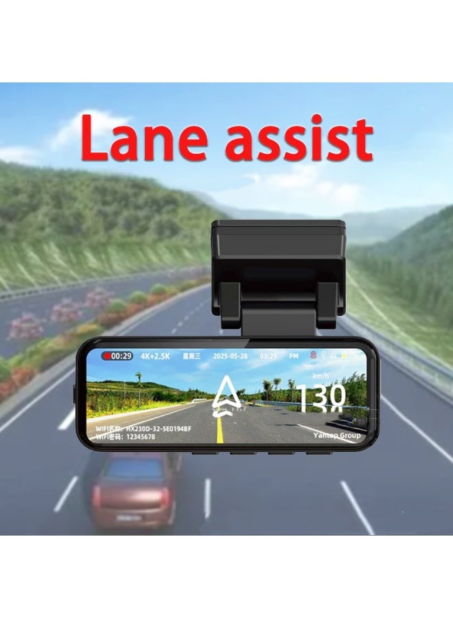 AiQi 4K Dual Dash Cam Front & Rear | 4K + 2.5K UHD Recording | GPS Tracking | WiFi App Control | ADAS Driving Assistance | 64GB Card Included - Image 3