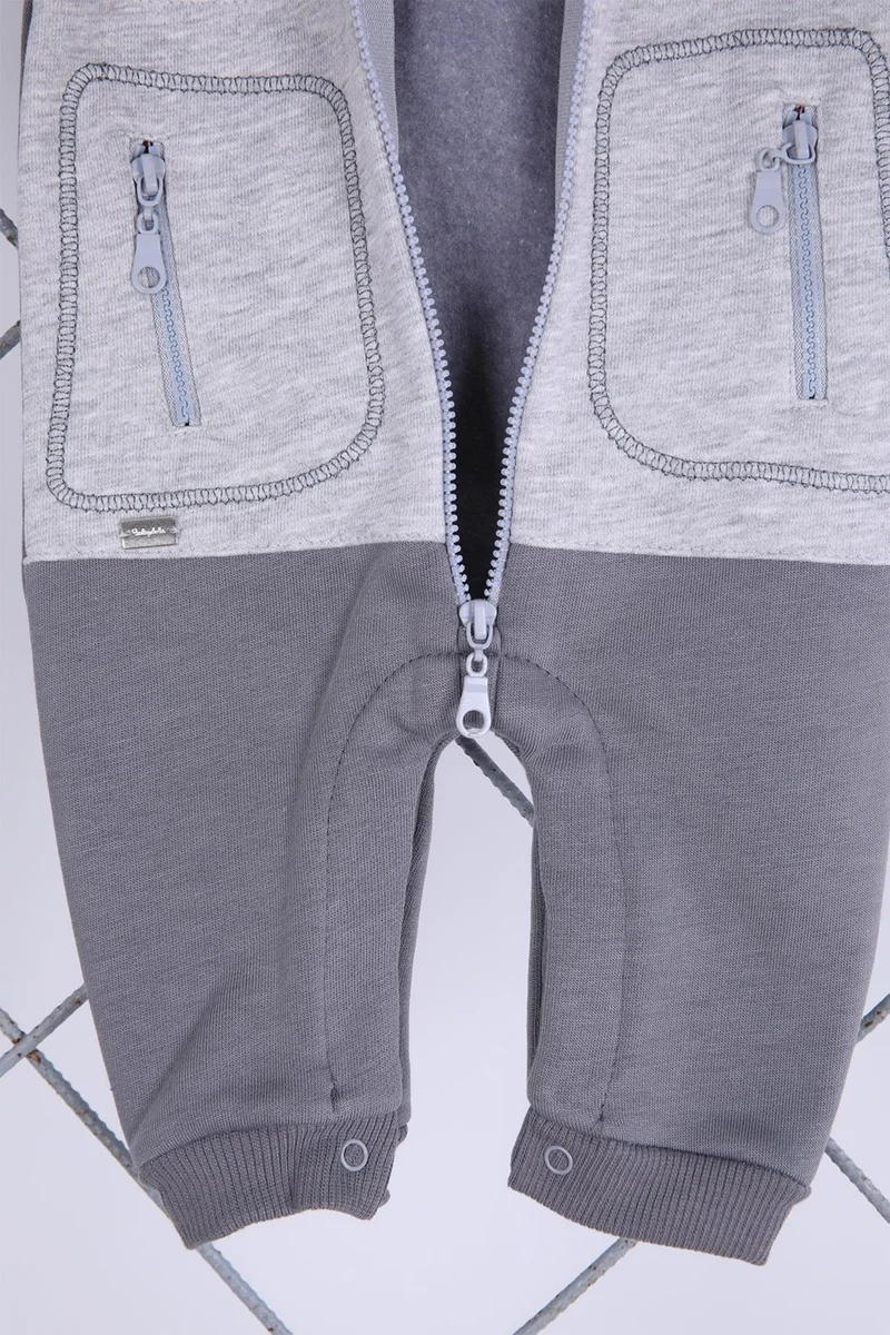 Baby Hola Babyhola Girl Boy Zipper Hooded Sports Jumpsuit 12645
