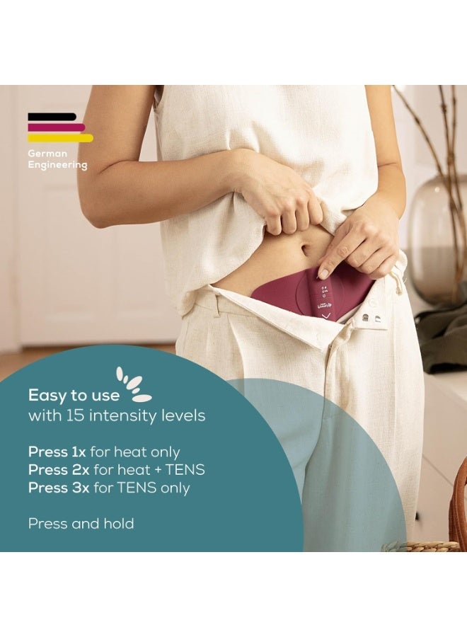 rayihni Beurer EM50 Menstrual Relax, TENS & Heat for Natural Menstrual Pain Relief, Suitable for Endometriosis, 15 Intensity Levels, Rechargeable Battery, Wear Under Clothes, Medical Device - Image 2