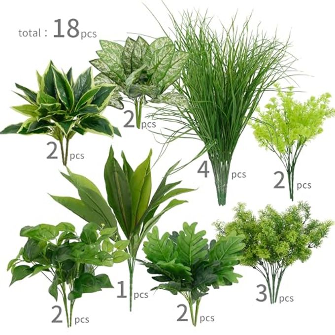 Clycaloor 18Pcs Outdoor Artificial Boxwood UV Resistant Fake Stems Plants, Faux Plastic Greenery for Indoor Outside Hanging Plants Garden Porch Window Box Home Wedding Farmhouse Dcor - Image 2