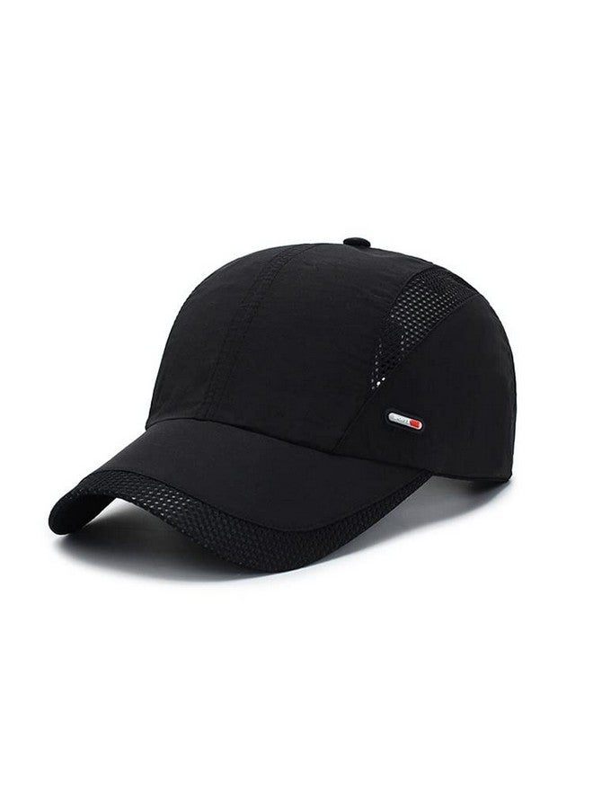 Alexvyan Breathable Net Men Sun Visor Cap Baseball Adjustable Sport Summer Cap For Golf Tennis Cricket Cycling Running Gym Cap- Sun Uv Protection (Black) - Image 1