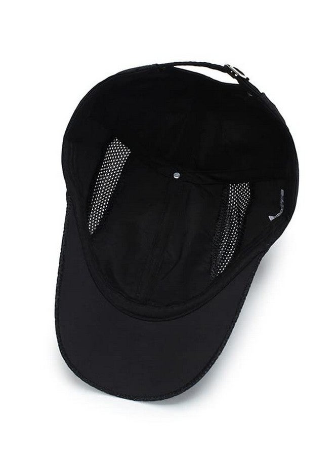 Alexvyan Breathable Net Men Sun Visor Cap Baseball Adjustable Sport Summer Cap For Golf Tennis Cricket Cycling Running Gym Cap- Sun Uv Protection (Black) - Image 4