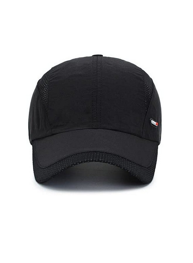 Alexvyan Breathable Net Men Sun Visor Cap Baseball Adjustable Sport Summer Cap For Golf Tennis Cricket Cycling Running Gym Cap- Sun Uv Protection (Black) - Image 3