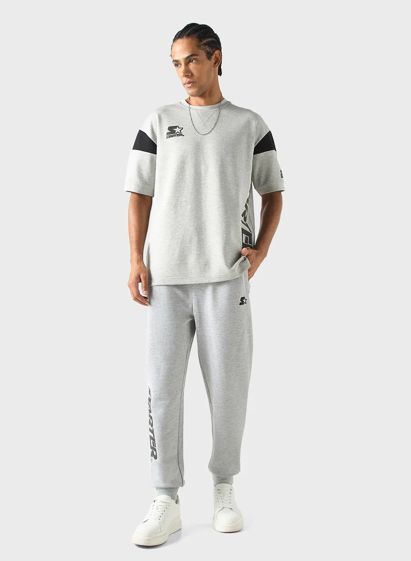 STARTER Starter Logo Print Slim Fit Flexi Waist Joggers wi